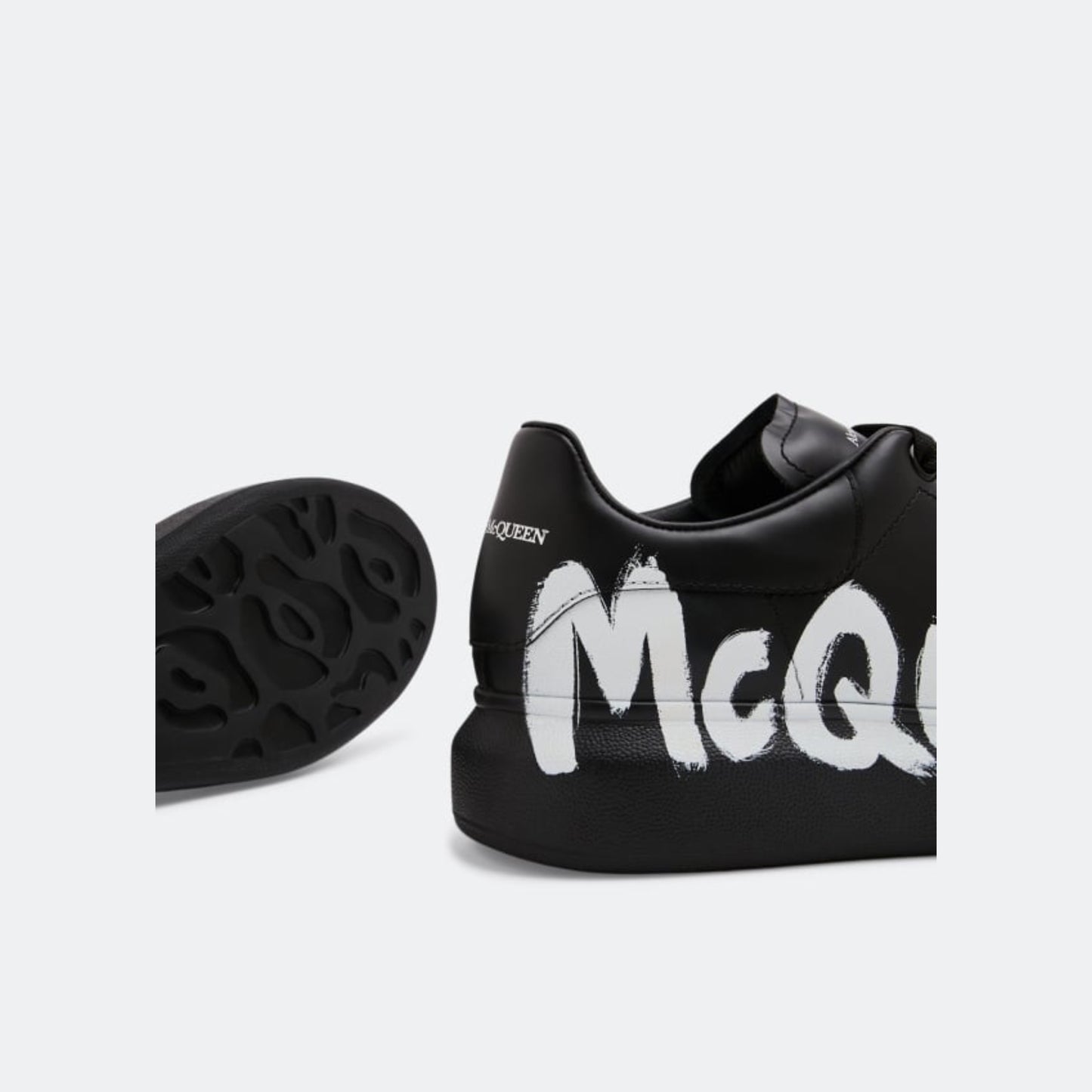 Alexander McQueen graffiti-logo print leather Black WOMENS