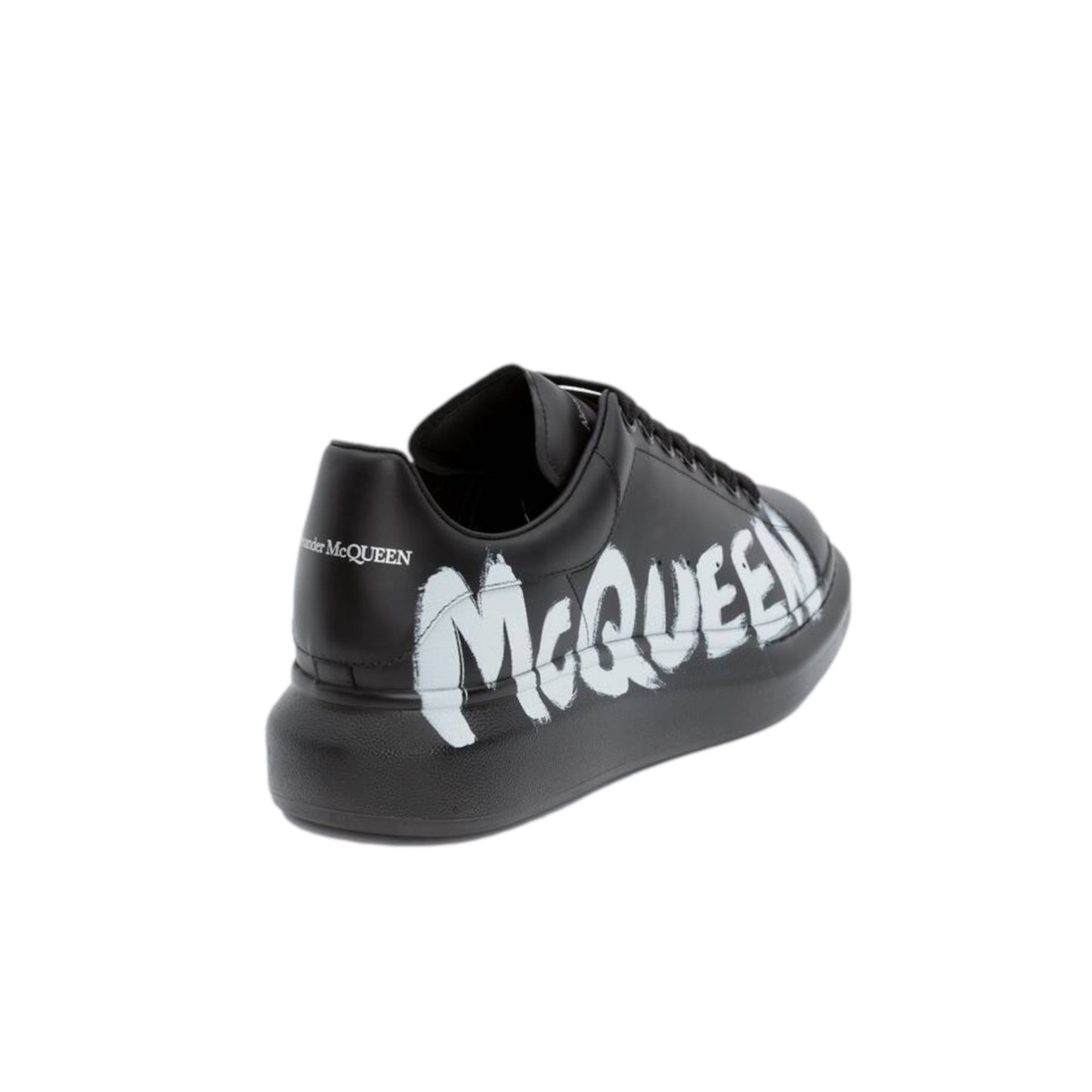 Alexander McQueen graffiti-logo print leather Black WOMENS