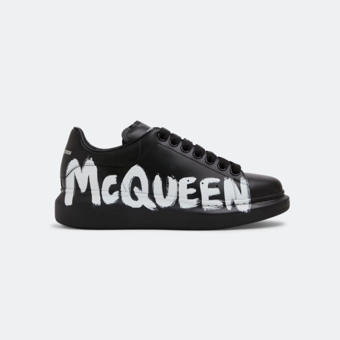 Alexander McQueen graffiti-logo print leather Black MENS