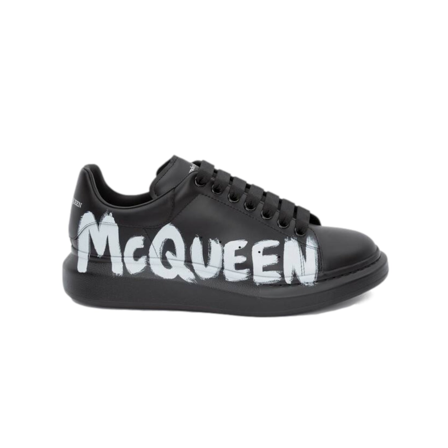 Alexander McQueen graffiti-logo print leather Black WOMENS