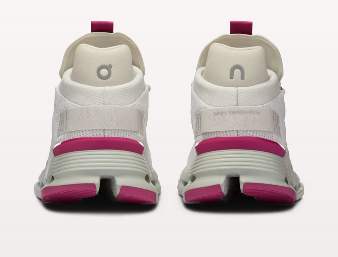 On running cloudnova white pink  WOMENS