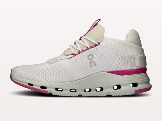 On running cloudnova white pink  WOMENS